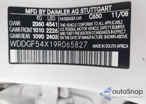 2009 Mercedes-Benz C 300 Luxury/Sport from USA, damaged, VIN WDDGF54X19R065827